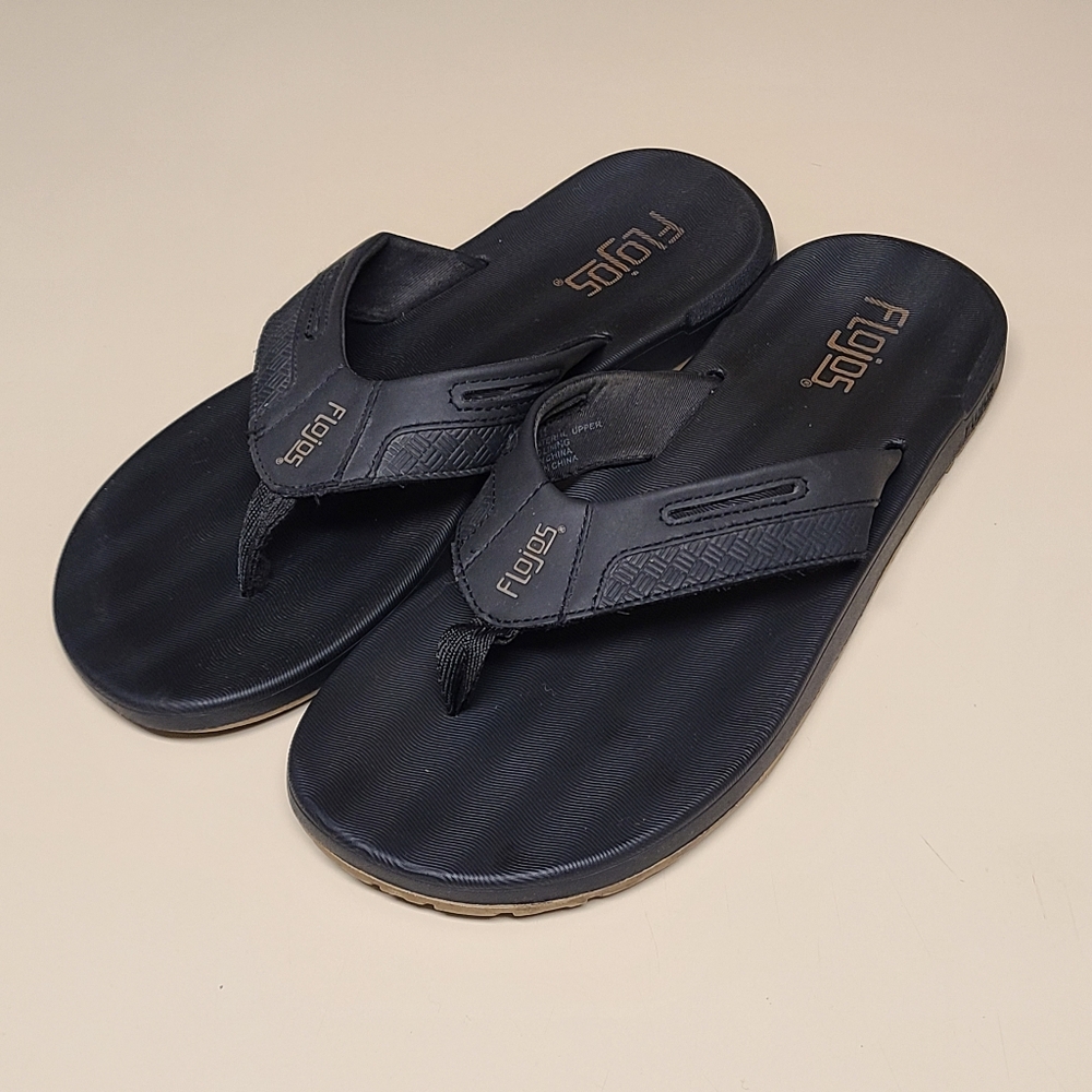 Flojos Levee Memex memory foam flip flop sandals size 10